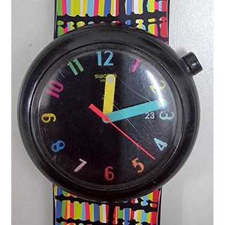 二手Swatch Crazypop Black Dial Watch NEW Battery新電池