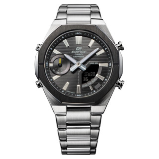 CASIO 卡西歐 EDIFICE系列 纖薄太陽能 指標數位雙顯手錶 /46mm(ECB-S10DB-1A)