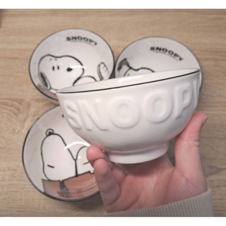 snoopy 事事如意陶瓷碗組4入