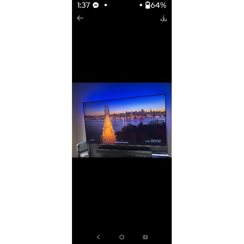 幾乎全新2024年~二手中古飛利浦65吋4k聯網電視，型號65PML9109，保固3個月，全新43900，請詢問大戶藥師