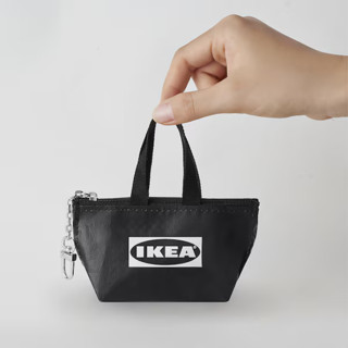 正版 全新現貨 日本限定 IKEA 宜家家居 KNOLIG 黑色 零錢包 防水 迷你零錢包 鑰匙圈 可掛後揹包