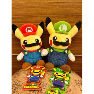 （二手極新）日本寶可夢中心 pokemon 任天堂聯名限定 瑪利歐路易吉兄弟皮卡丘 玩偶娃娃 收藏 釋出 極稀有 非吊飾