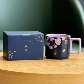 Starbucks官方正品！星巴克杯子2025櫻花季臻選幻夜櫻370ml陶瓷馬克杯精緻咖啡杯果汁珍奶茶奶茶水杯