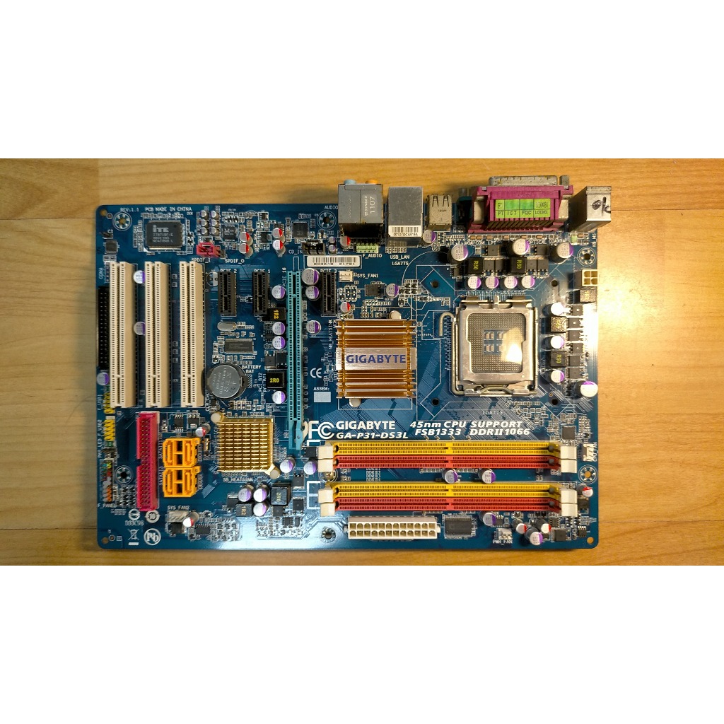 A.P5/S775主機板-技嘉GA-P31-DS3L雙通1066外頻 四核心P31晶片 SATA PCIE 直購價350