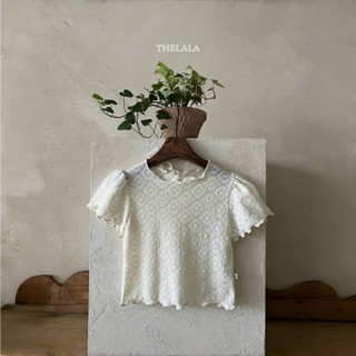 thelala 花磚蕾絲上衣｜女童上衣 t恤 兒童上衣 寶寶上衣 嬰兒上衣 韓國童裝