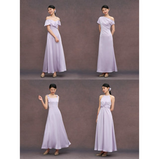 𝓕𝓲𝓭𝓻𝓮𝓼𝓼𝔂✨紫色緞面禮服💕婚禮洋裝 伴娘禮服 結婚登記 婚紗 輕婚紗 長禮服 紫色洋裝 形象照喜酒 主持人 謝師宴