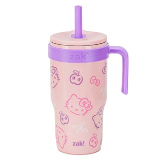 *啵比小舖*美國Zak 18oz Hello Kitty兒童吸管手柄不銹鋼真空隔熱隨行杯