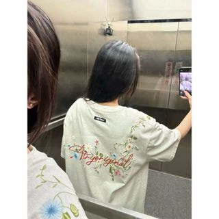 赤道少女 純棉 短袖T恤 短袖上衣 oversize 潮牌衣服 設計感上衣 寬鬆上衣 韓系 夏天衣服 上衣女