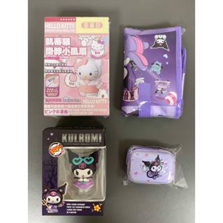 無證 Hello Kitty 凱蒂貓 掛脖小風扇 酷洛米 袋子 小公仔 模型 硬殼小收納盒