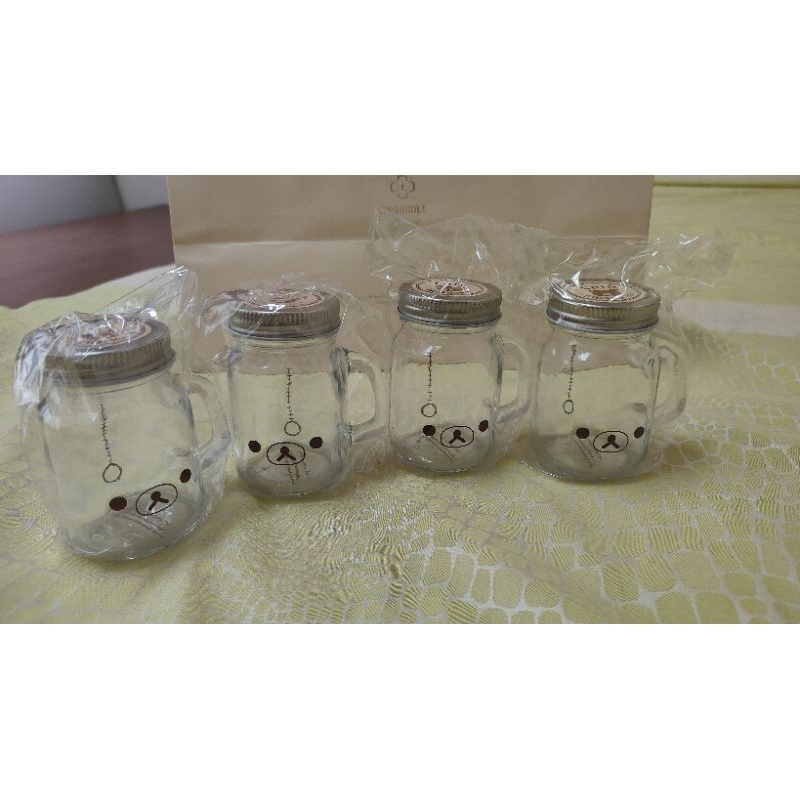 拉拉熊 Rilakkuma 布丁玻璃瓶空瓶4入裝