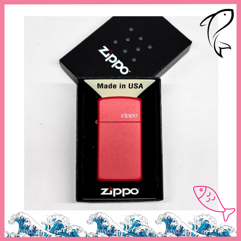 ❤️小魚打火機 免運店家❤️ZIPPO 打火機【1633ZL】"紅色啞漆" Slim 袖珍機殼 全新正品