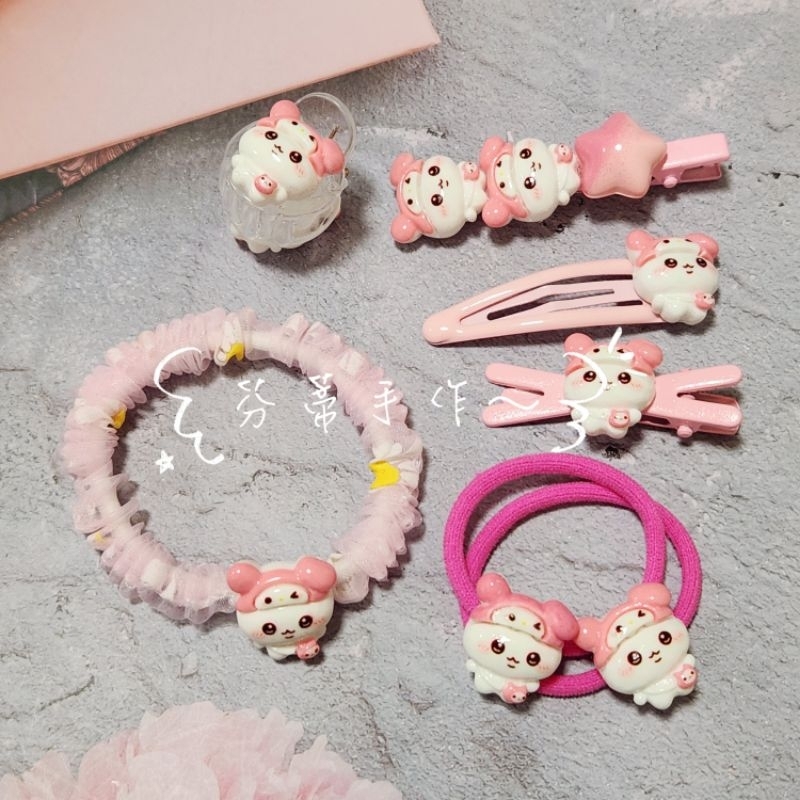 💕芬蒂手作～NA 吉伊卡哇變裝系列髮圈/髮夾/掰掰夾/BB夾/小抓夾/X夾/拇指髮圈 卡通髮圈 吉伊卡哇 髮飾