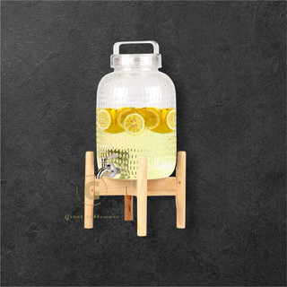 Great tableware《現貨供應》 高質感8.3L錘印PC冷水壺+木底座 水壺