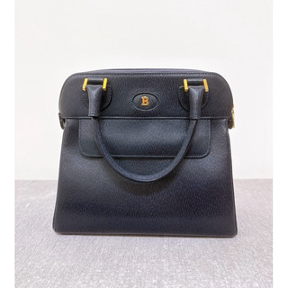 [二手現貨] Bally Vintage 手提包 真皮 防刮 深藍