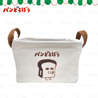 阿米購 日本 繪本 麵包小偷 柴田惠子 插畫 吐司小偷 手提收納籃 麻收納籃 置物籃 可折疊 文具 桌面 居家