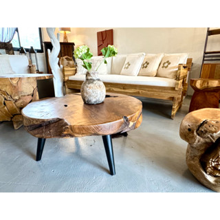 全新品 柚木圓咖啡桌 茶几 質樸自然! L880 W80 H36 cm - Teak Coffee Table