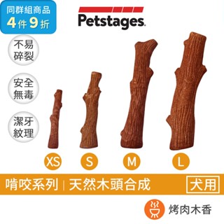 美國Petstages BBQ史迪克 寵物磨牙棒/潔牙骨｜烤肉味｜4種尺寸｜天然木頭合成耐咬潔牙棒安全無毒磨牙骨啃咬玩具