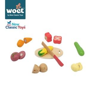荷蘭New Classic Toys 五彩蔬食木製切切樂-10582/切切樂/家家酒/木製玩具