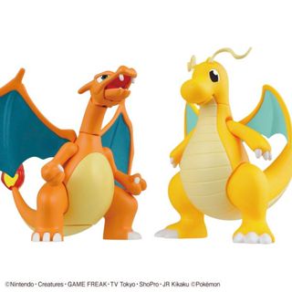 BANDAI 精靈寶可夢 神奇寶貝 Pokemon PLAMO 收藏集 043 快龍＆噴火龍 組裝模型
