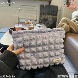 桃園發貨+統編🖤奶糯紫收納化妝包～泡泡紗好看雜物收納包短途出差便攜收納袋！
