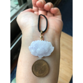 🌸小禾翡翠🌸 緬甸玉天然A貨翡翠玉墜 糯冰種 紫羅蘭 淡紫 荷花 蓮花