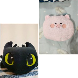 全新 抖音 動物萌抱枕 小豬 粉紅豬 靠枕 馴龍高手 無牙 43公分 韓國 娃娃 午睡枕 麻幾兔 經典大臉 抱枕 玩偶