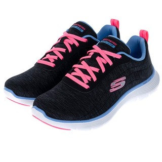【鞋印良品】SKECHERS 女慢跑系列FLEX APPEAL 5.0 寬楦款 輕量 舒適 150207WBKMT 黑粉