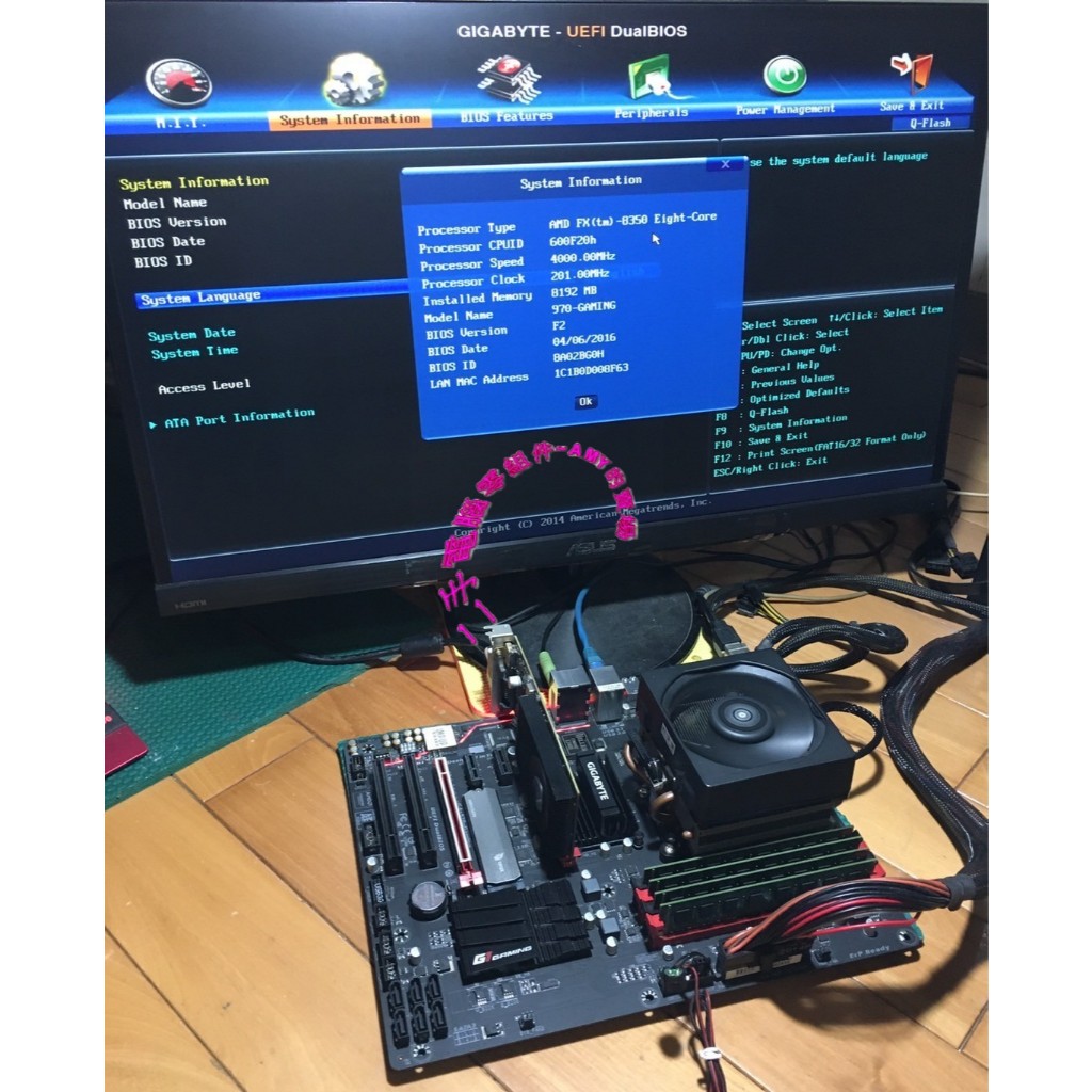 《合售》技嘉GA-970-Gaming (rev1.1)主機板＋AMD FX-8350 處理器，Socket：AM3b
