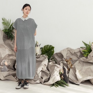 【MOSS CLUB】網目長版後開孔綁帶針織上衣 綠 杏 灰(魅力商品)