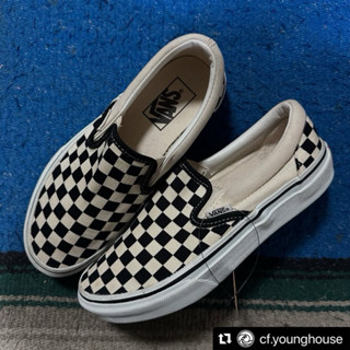 （中古品）Vans Classic Slip-O 棋盤格 23cm