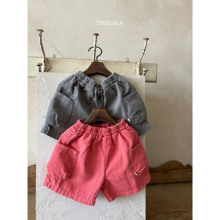 Thelala 側口袋工裝短褲｜寶寶短褲 女童短褲 男童短褲 嬰兒衣服 寶寶衣服 韓國童裝
