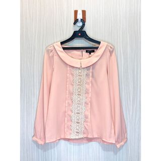 全新 NET 粉橘色翻領緹花造型上衣 (編號25050367