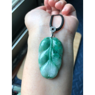 🌸小禾翡翠🌸 緬甸玉天然A貨翡翠玉墜 冰種 陽綠 飄花 綠花 葉子 綠葉 金枝玉葉
