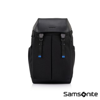 Samsonite新秀麗 翻蓋筆電後背包/雙肩包/通勤包/電腦包15.6吋 UNDERSCORE 潮流時尚多功能 黑