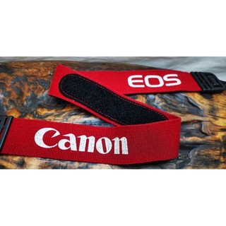 Canon背帶，相機背帶，古董相機背帶，老相機背帶紅底白字