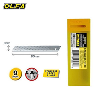 【阿筆文具】OLFA 不鏽鋼小型美工刀片 10片入 / 盒 AB-10S