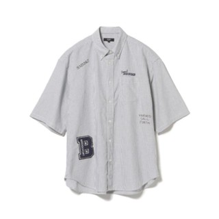 AirRoom 正品現貨 2025SS BEAMS HEART CITY BOY 寬版 刺繡 短袖 直紋 襯衫