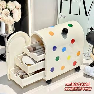 免運🟢 浴室收納箱 桌面收納盒 ins風 多巴胺 梳妝臺 口紅首飾收納 裝飾 整理盒 抽屜式 化妝品收納盒 收納架 收納
