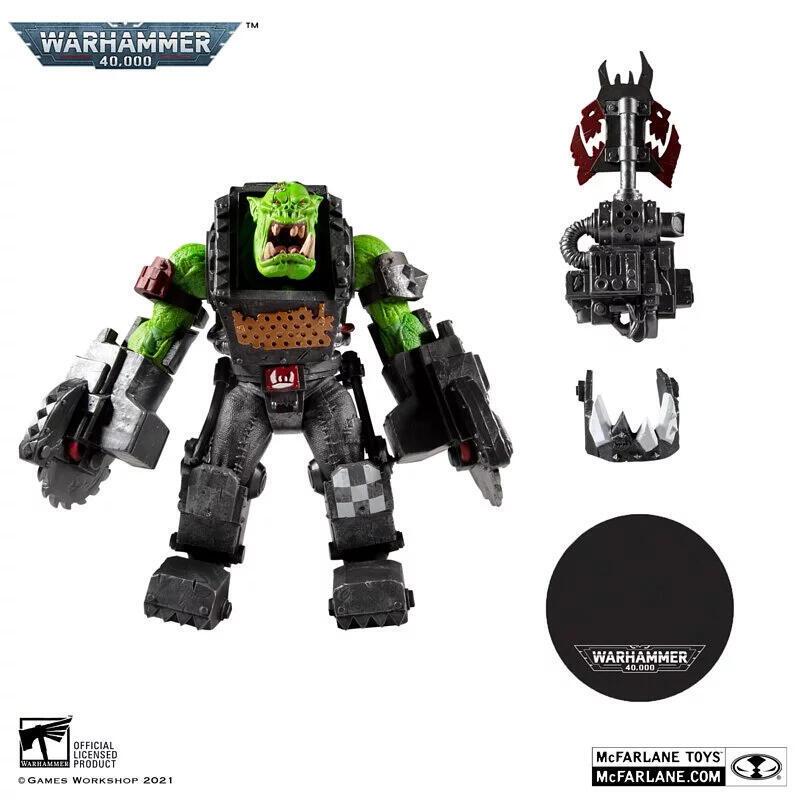 麥法蘭 戰鎚 40K Mcfarlane Toys 歐克蠻人 超重裝老大 電鋸 ORK Meganobz 可動二手無盒