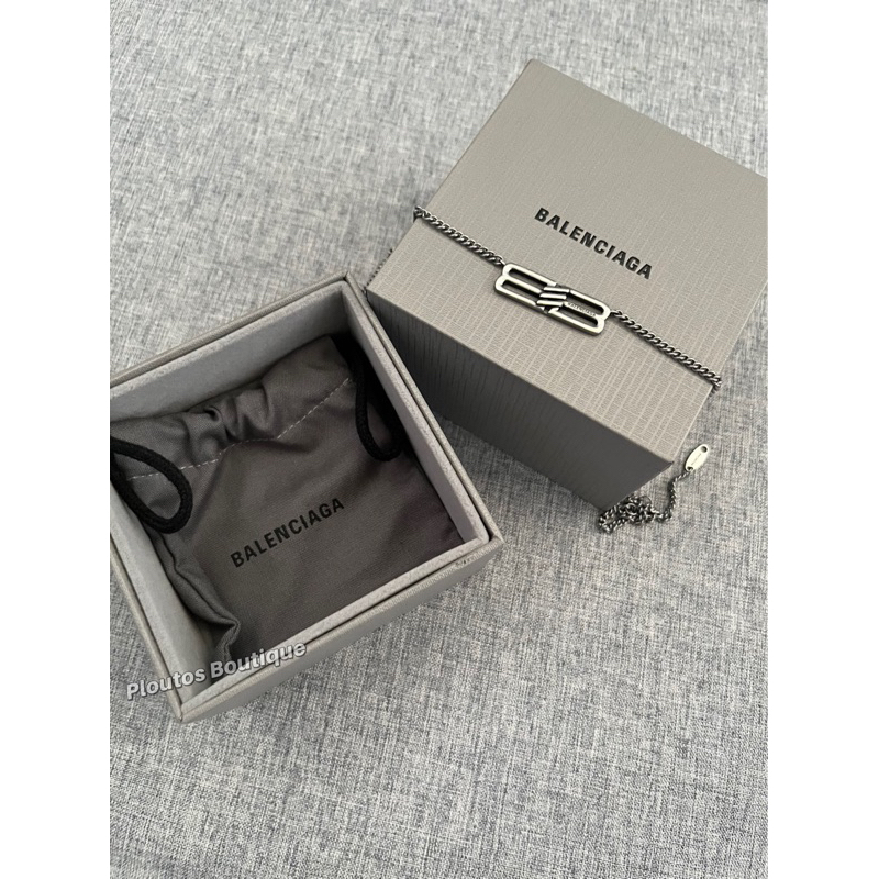 【 Ploutos Boutique 】 現貨 BALENCIAGA 巴黎世家 BB LOGO經典款式 金屬 項鍊