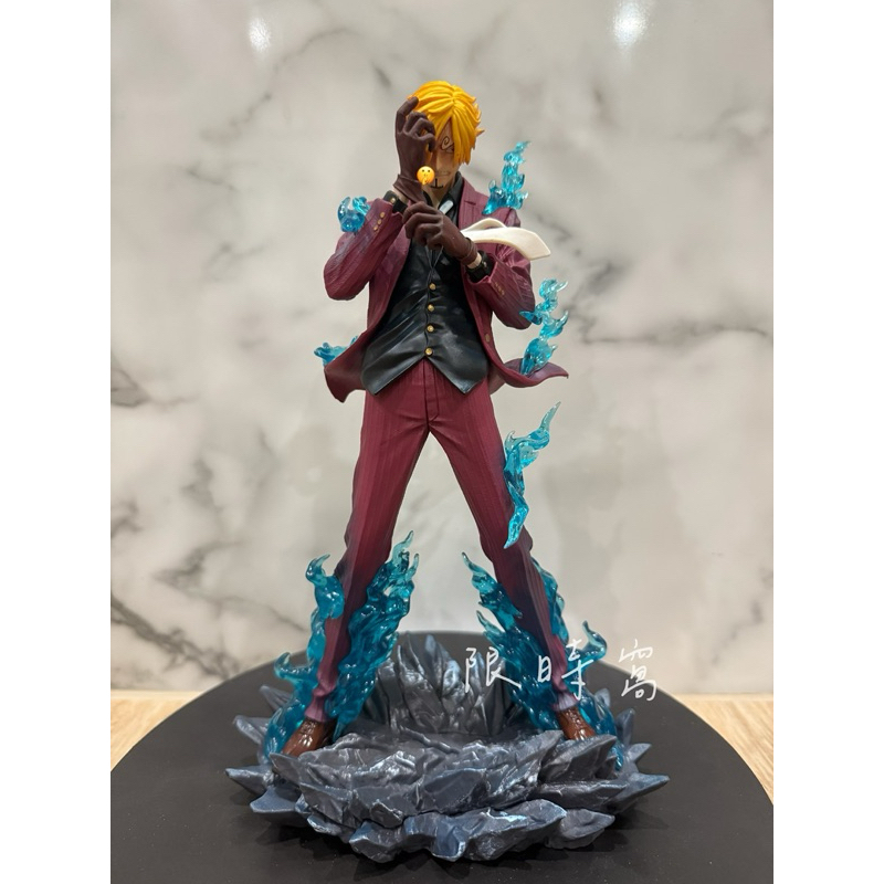 航海王 海賊王 25cm 香吉士惡魔風腳山治 香吉士 動漫周邊手辦模型生日禮物桌面擺件GK公仔