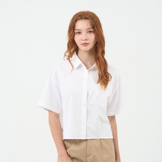 GIORDANO 女裝彈力牛津紡短袖襯衫【雙色任選】05345216
