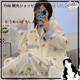 Yoki專賣店✨【9442人好評】2024年新款睡衣女春鞦季長袖學生可外穿卡通休閒傢居服套裝鼕夏季