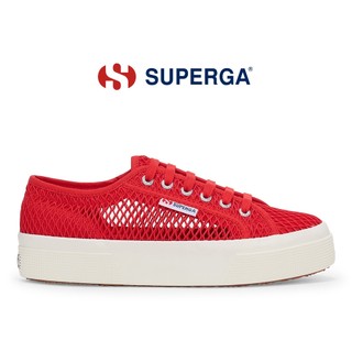 SUPERGA 女鞋 休閒鞋 厚底鞋 2740 經典系列 透氣 鏤空 增高3.5cm 紅 S2142SW-296