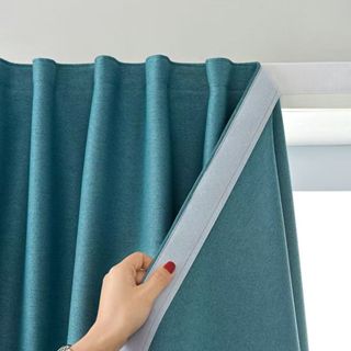 魔鬼氈窗簾 窗簾 遮光簾 遮光彩麻 免打孔安裝 自粘式 出租房 臥室飄窗 全遮光 遮陽布 簡易窗簾 貼上式