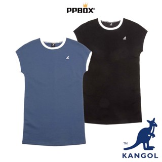 KANGOL 袋鼠 女款 滾邊 長版洋裝【65221584】時尚 長裙 洋裝 衣服 女裝 宴會衣 日韓穿搭