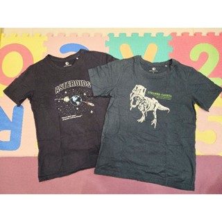 ☆二手☆Net 大童 童裝 深藍太空/墨綠恐龍 短袖T-shirt 休閒上衣 尺寸14(160cm)☆儲存良好☆