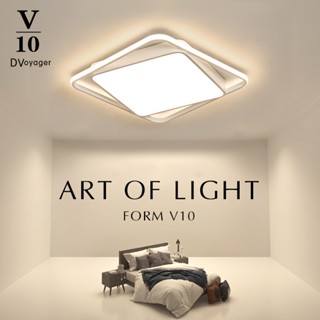 【V10燈飾】110V 旋轉方形吸頂燈 led吸頂燈 臥室吸頂燈 創意設計 護眼吸頂燈 臥室燈 房間客廳書房燈吸頂燈