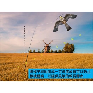 驅鳥釣竿風箏 風箏 模擬提線鳥 驅鳥神器 飛鳥猛禽 造型風箏 驅鳥器 趕鳥器 稻田 嚇小鳥 1.4米老鷹 360度旋轉