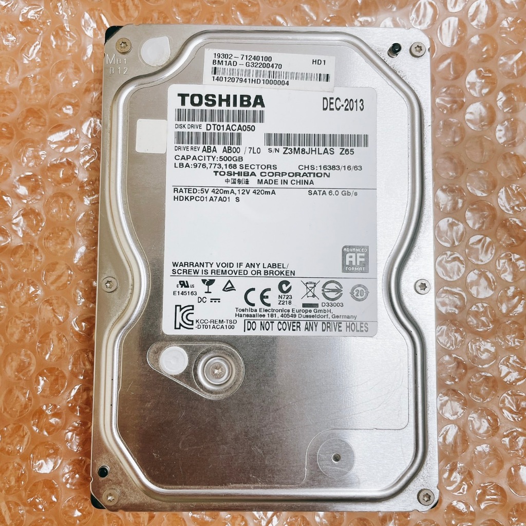 【二手/附檢測】 Toshiba 3.5吋 500GB HDD硬碟
